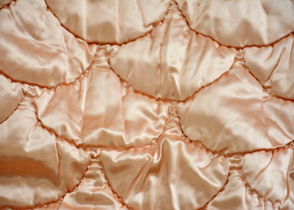 Handmade Peach Satin Quilt