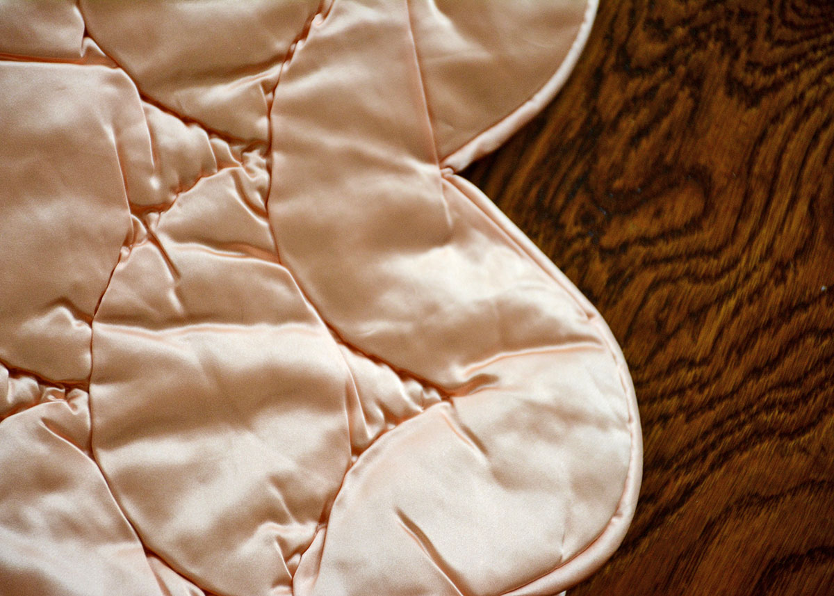 Handmade Peach Satin Quilt