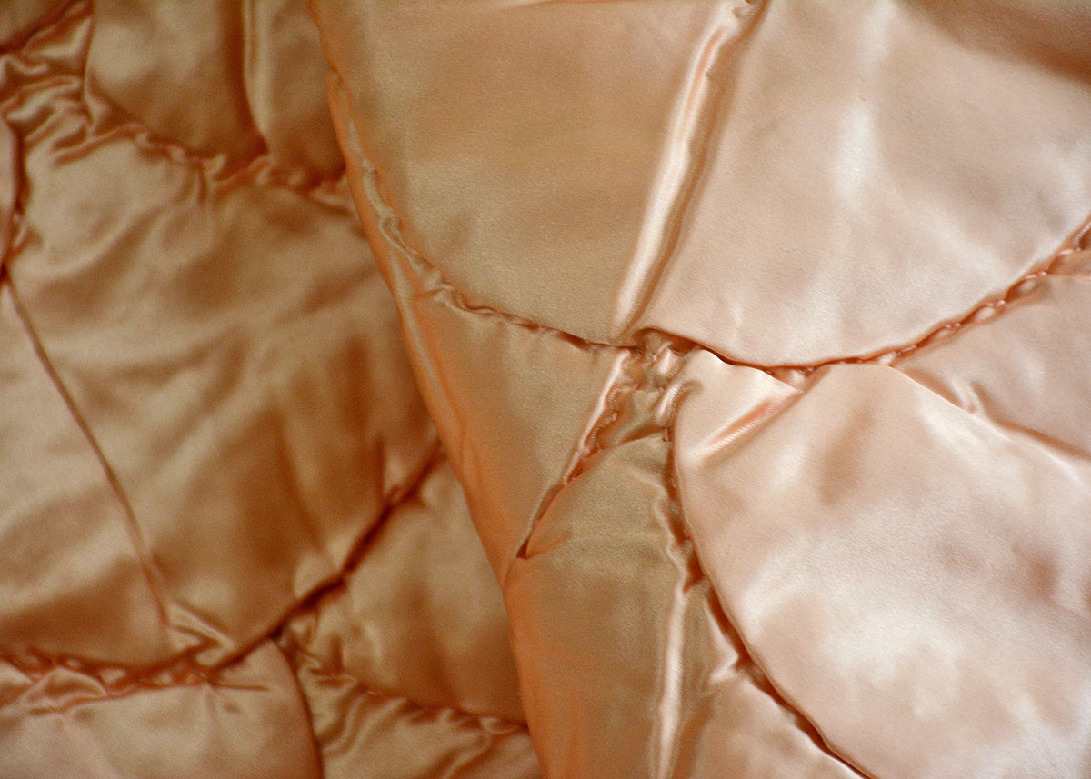 Handmade Peach Satin Quilt
