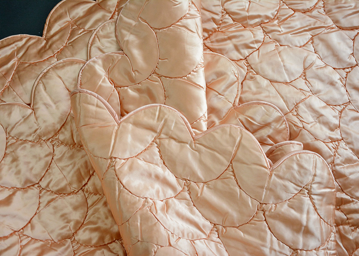 Handmade Peach Satin Quilt