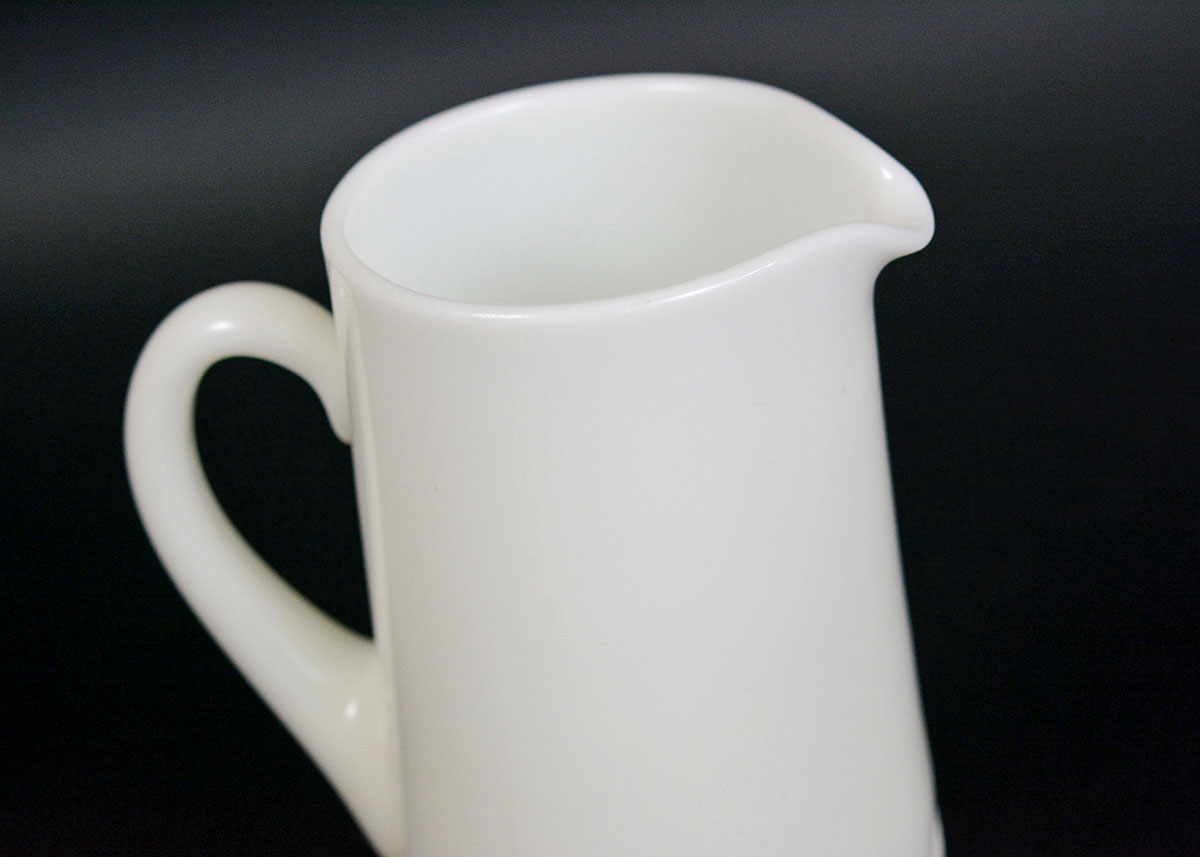 Milk Glass and Clear Glass Pitchers