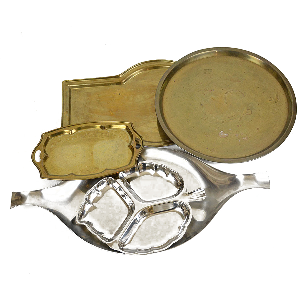 Selection of Metal Serving Platters