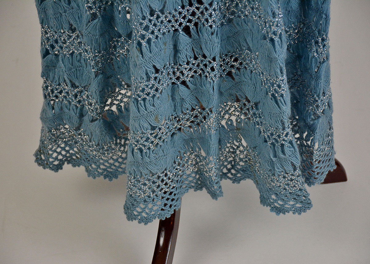 Vintage Blue and Silver Knit Dress