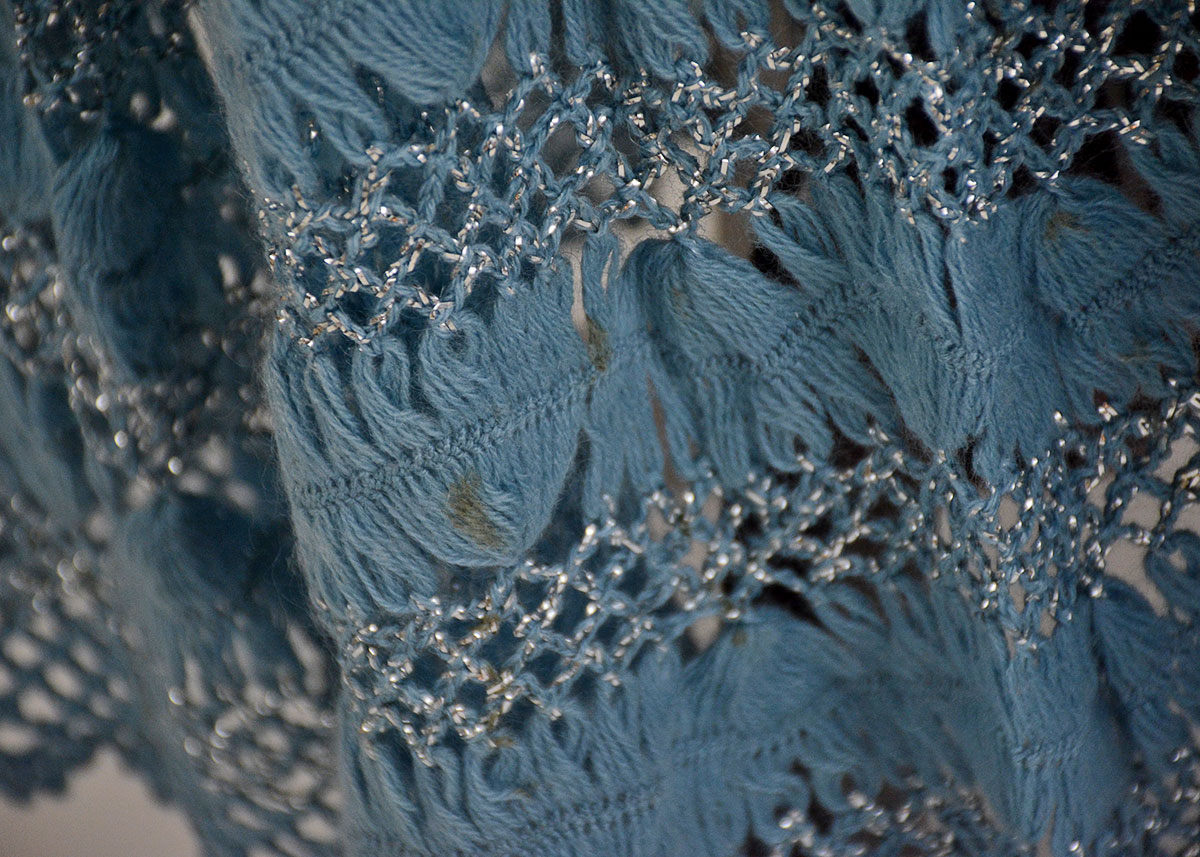 Vintage Blue and Silver Knit Dress