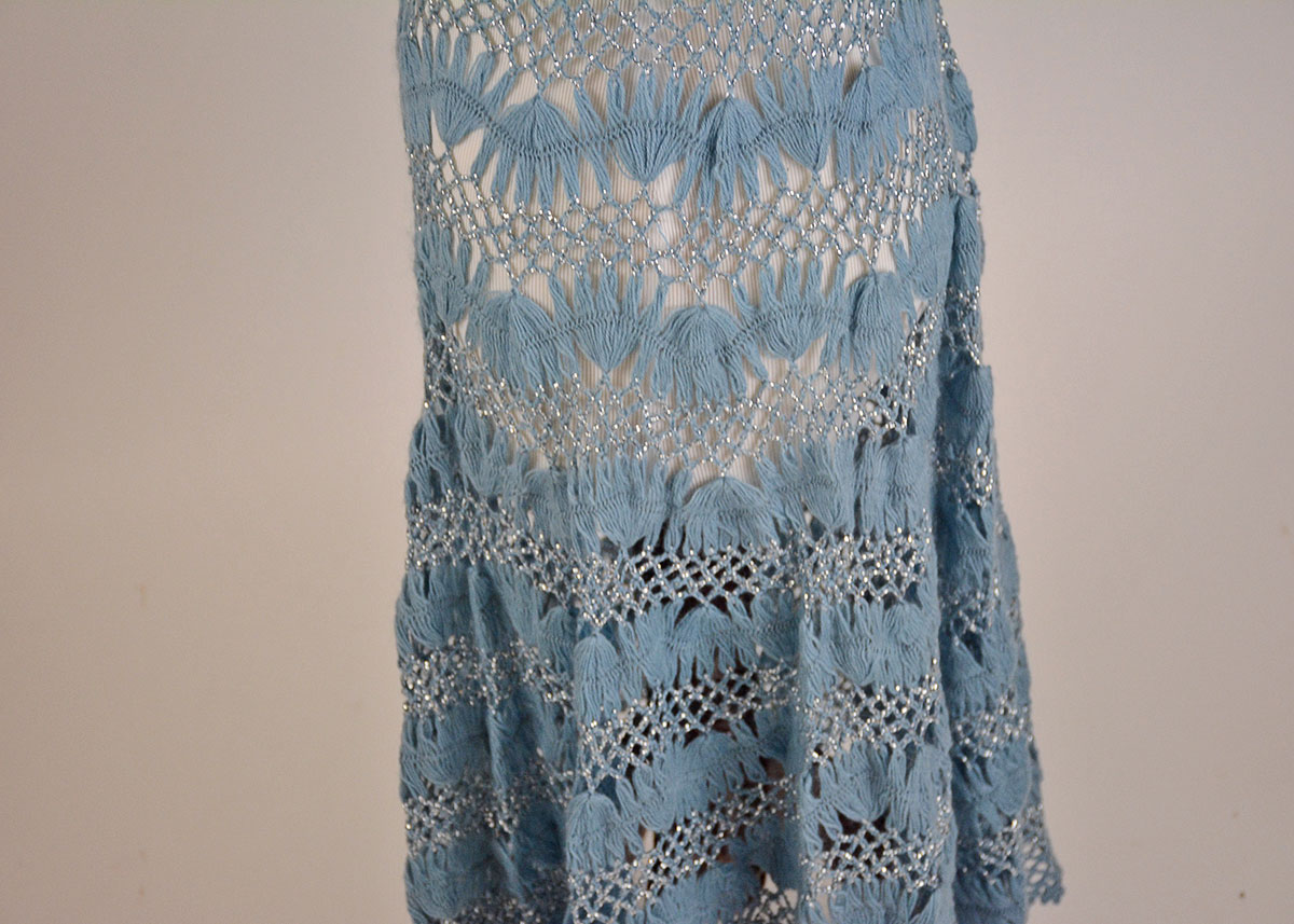 Vintage Blue and Silver Knit Dress