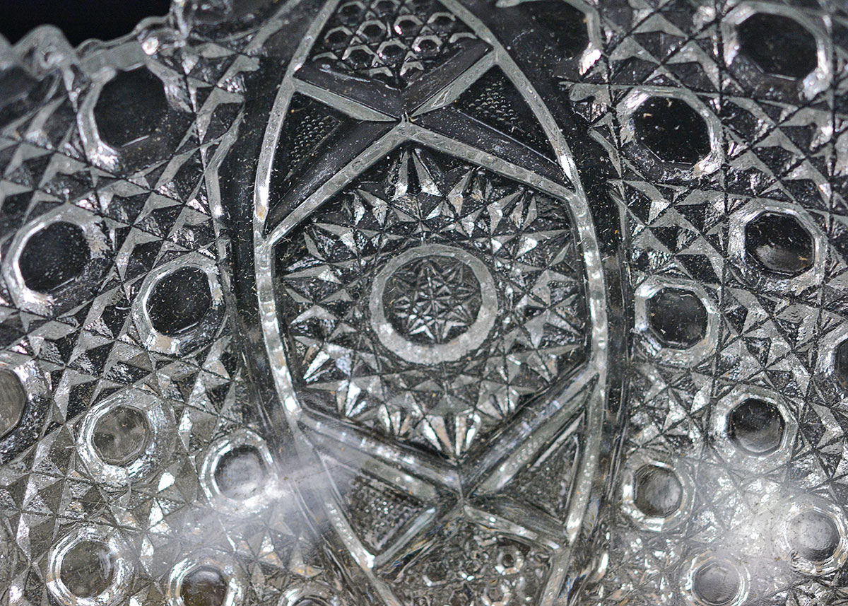 Vintage Smith Glass Punch Bowl Service with Cups