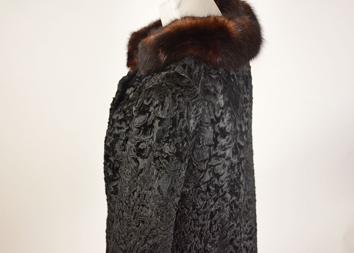 Vintage Mink and Curly Lamb Fur Evening Jacket