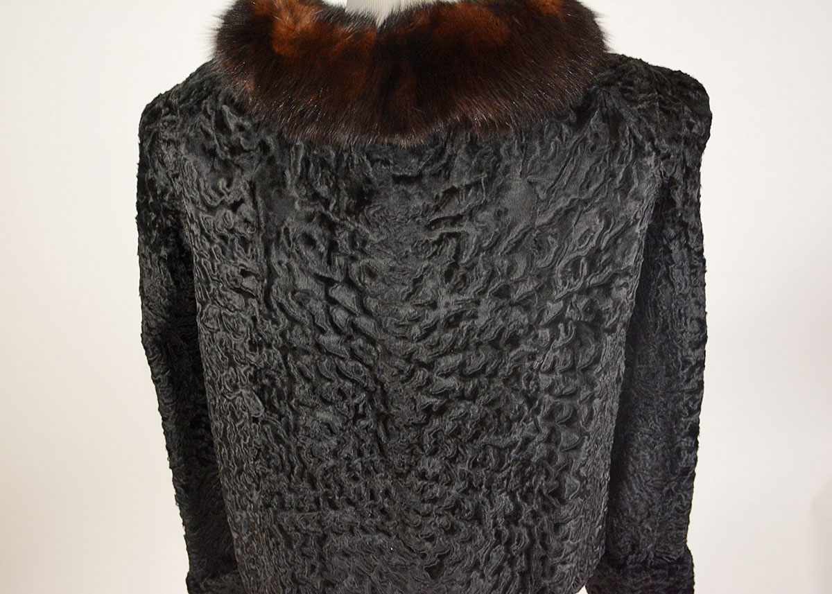 Vintage Mink and Curly Lamb Fur Evening Jacket