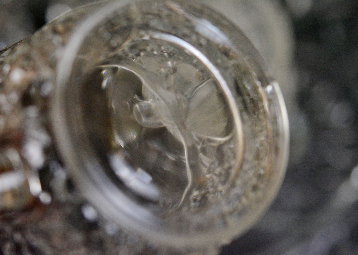 Vintage Smith Glass Punch Bowl Service with Cups