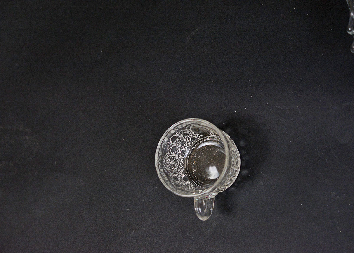 Vintage Smith Glass Punch Bowl Service with Cups