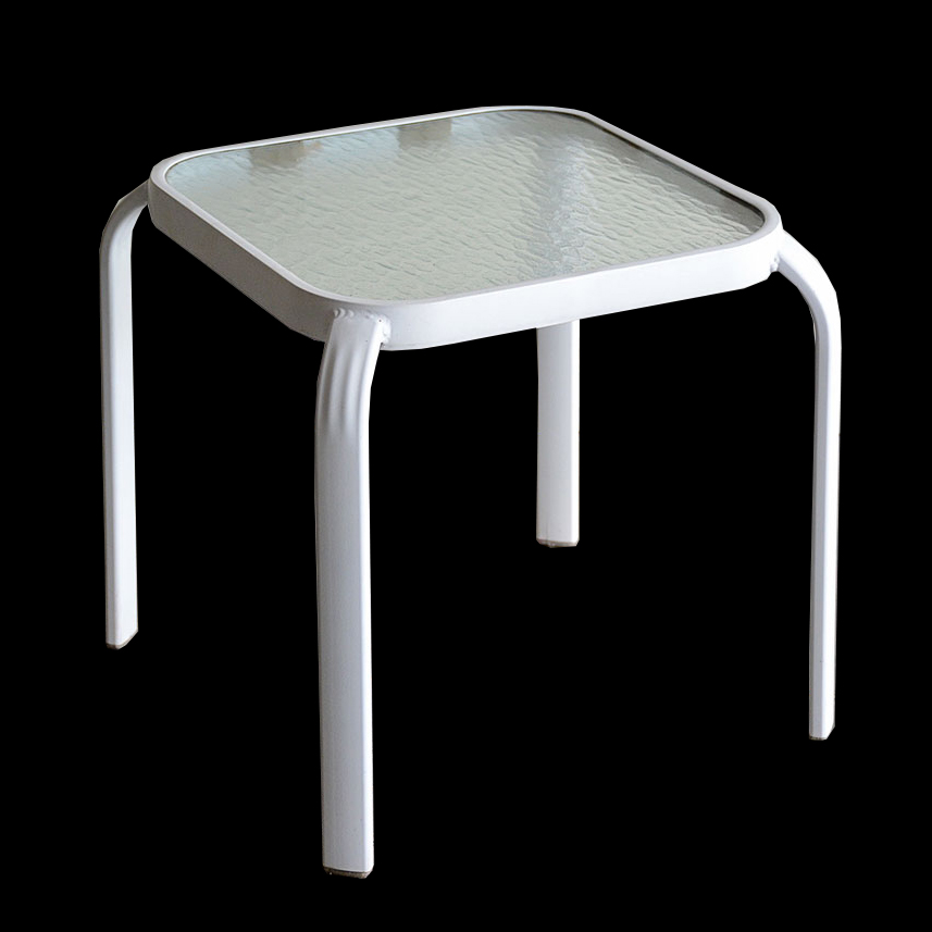 Textured Glass Top End Table