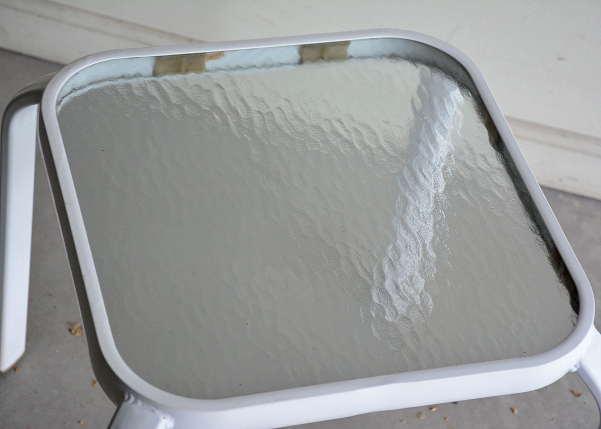 Textured Glass Top End Table