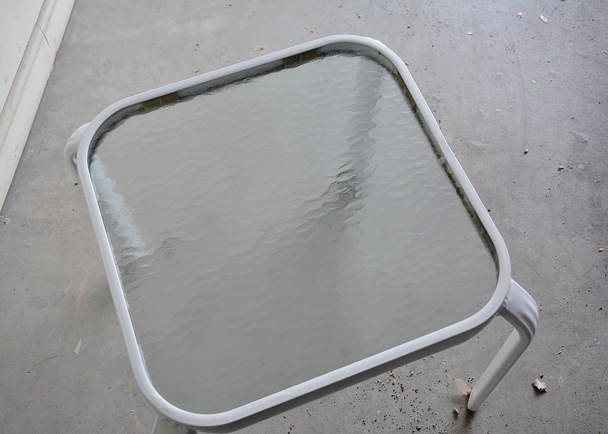 Textured Glass Top End Table