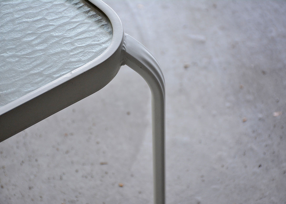 Textured Glass Top End Table