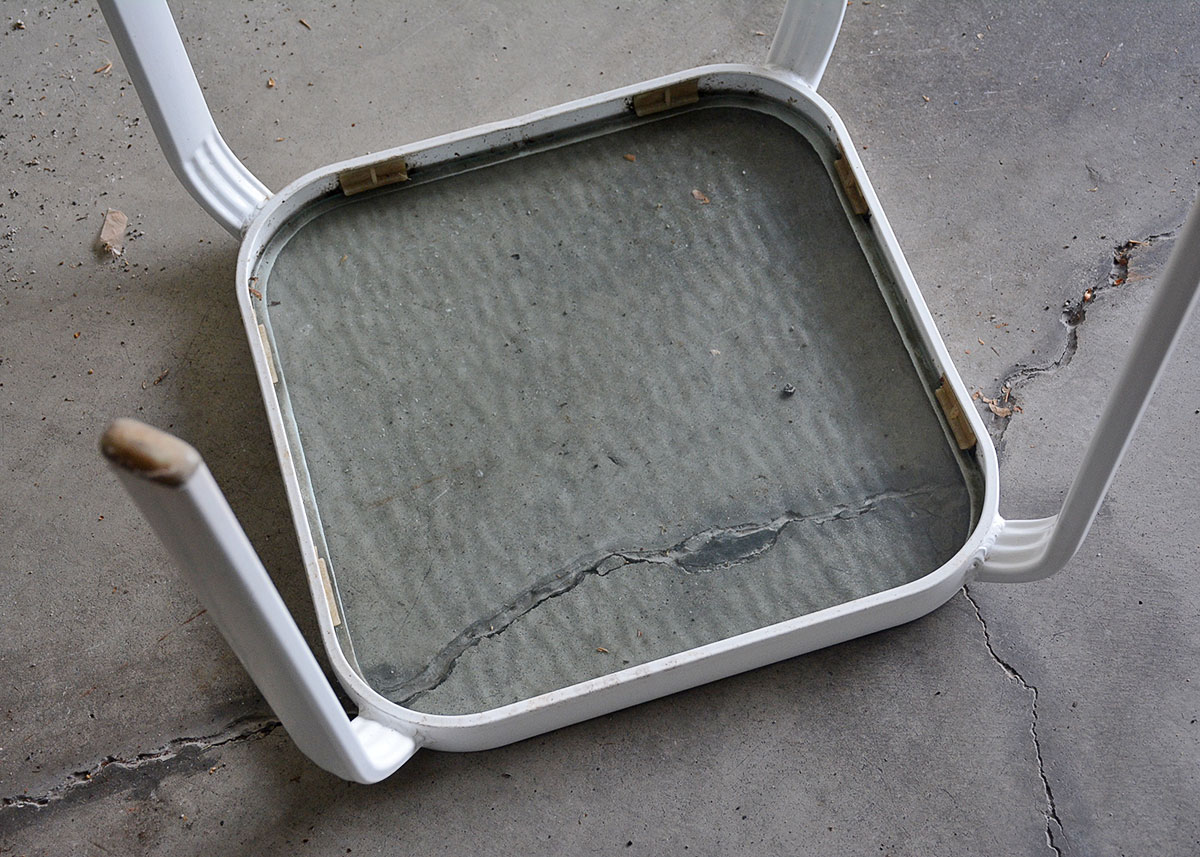 Textured Glass Top End Table
