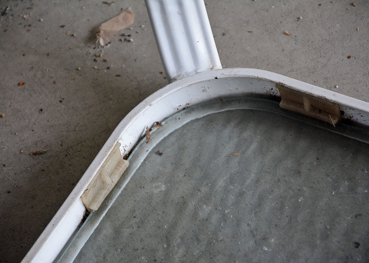 Textured Glass Top End Table