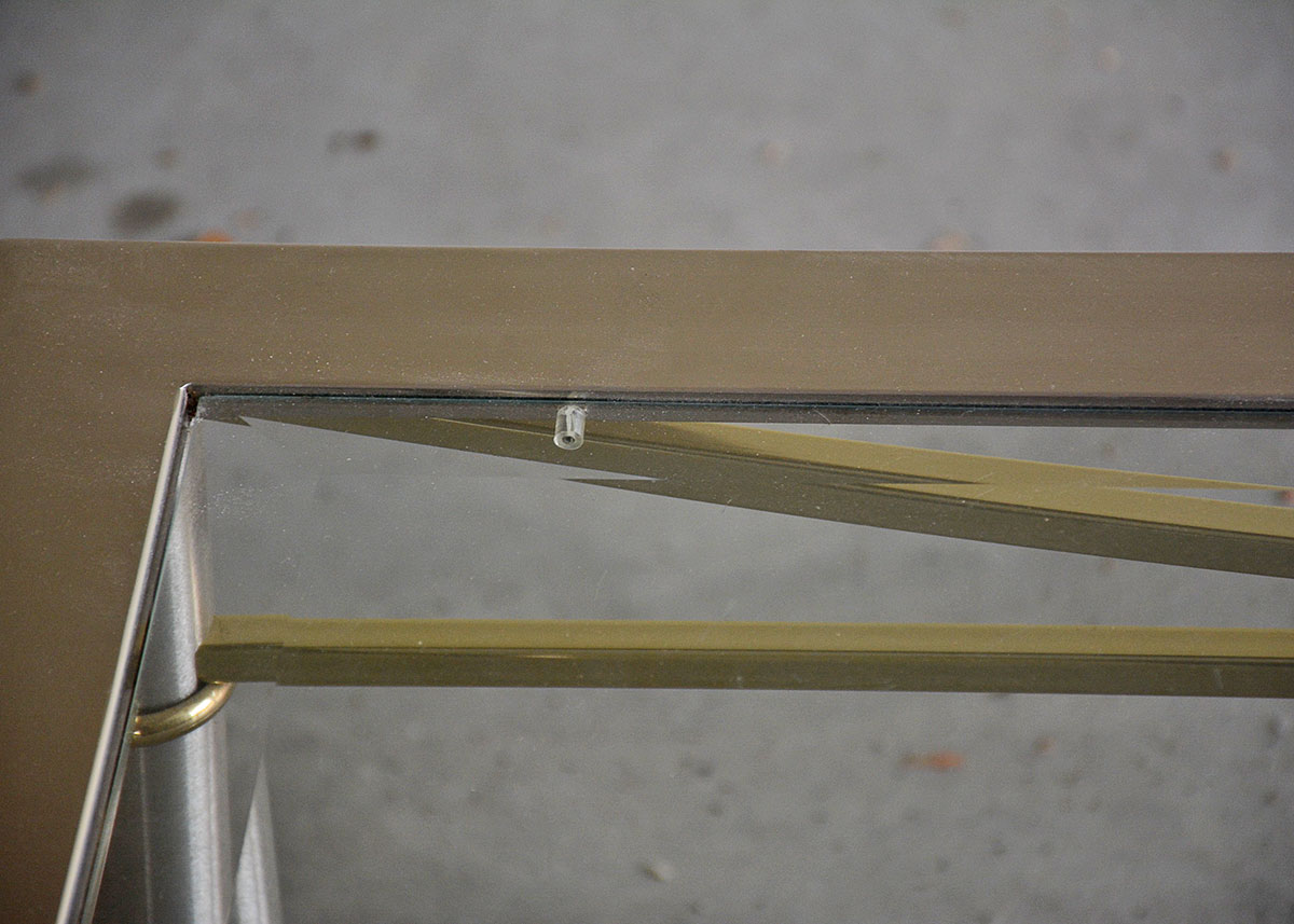 Contemporary Glass Top Metal Table