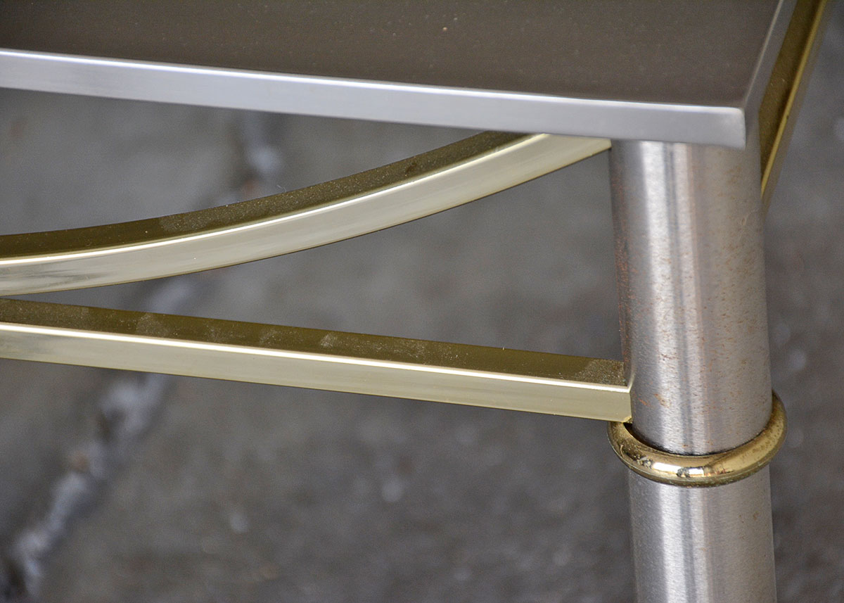 Contemporary Glass Top Metal Table