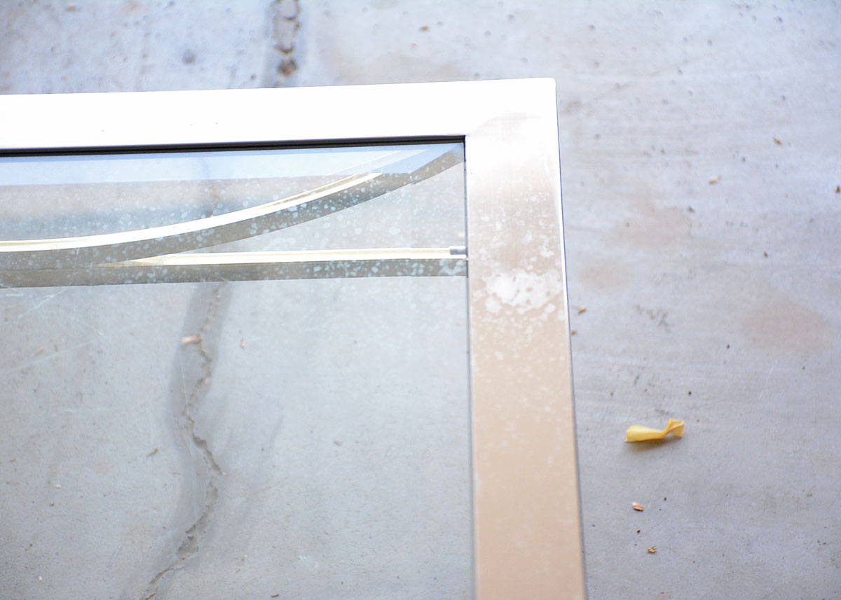 Contemporary Glass Top Metal Table