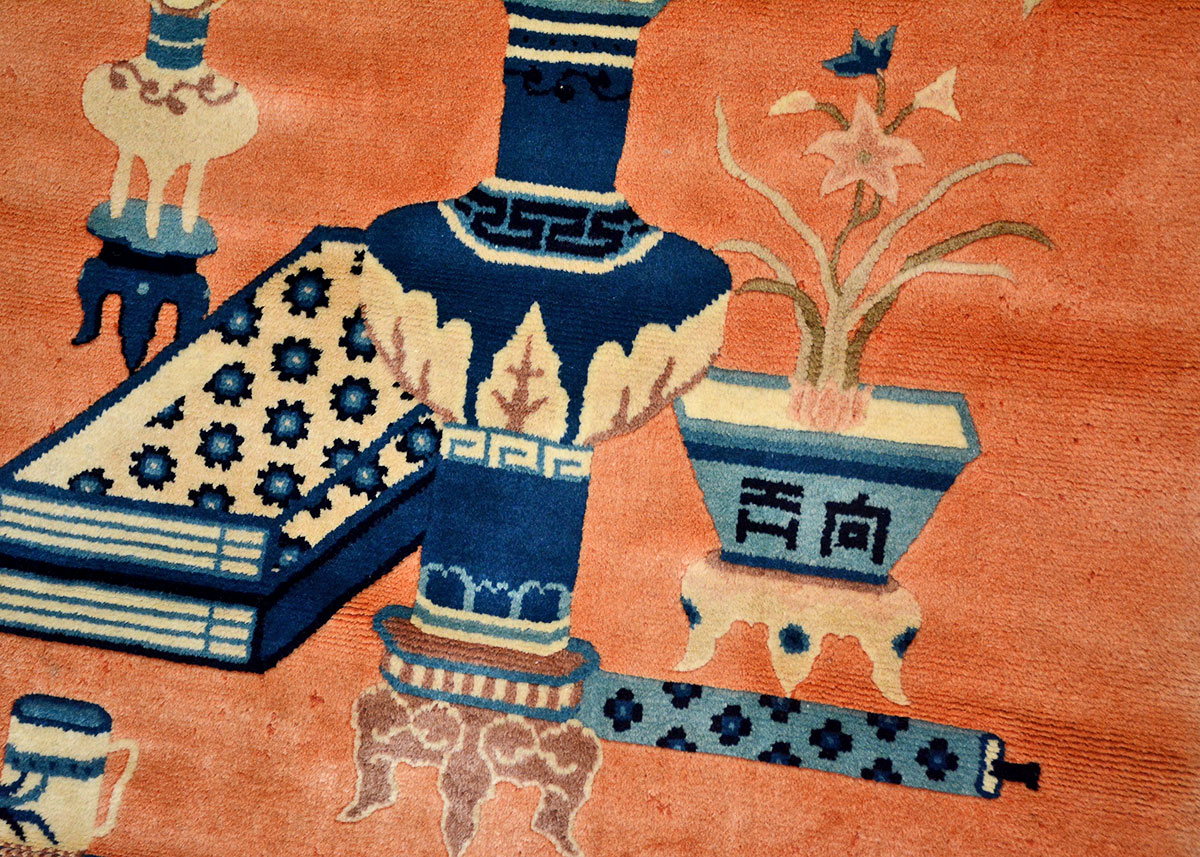 Soft Machine Made Asian Inspired Accent Rug