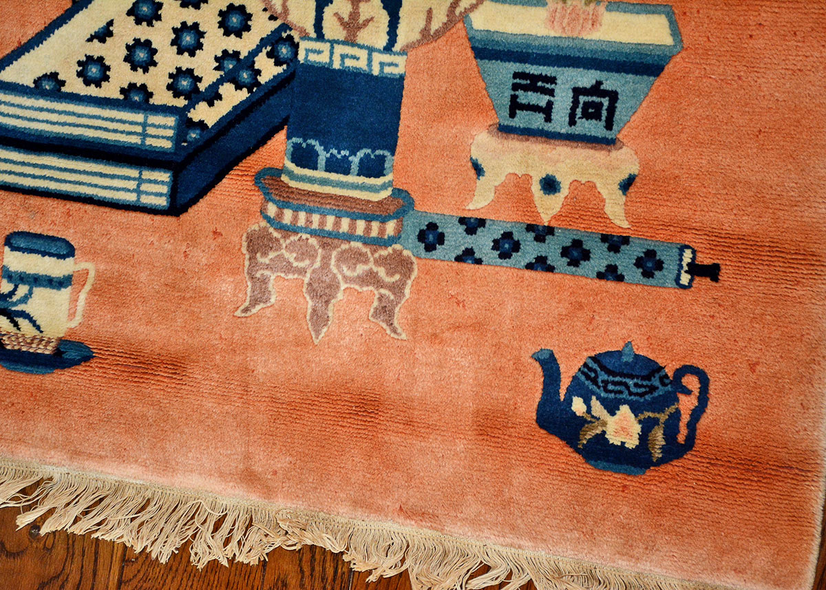 Soft Machine Made Asian Inspired Accent Rug