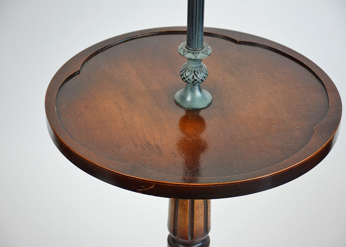Floor Lamp with Fruitwood Tray Table