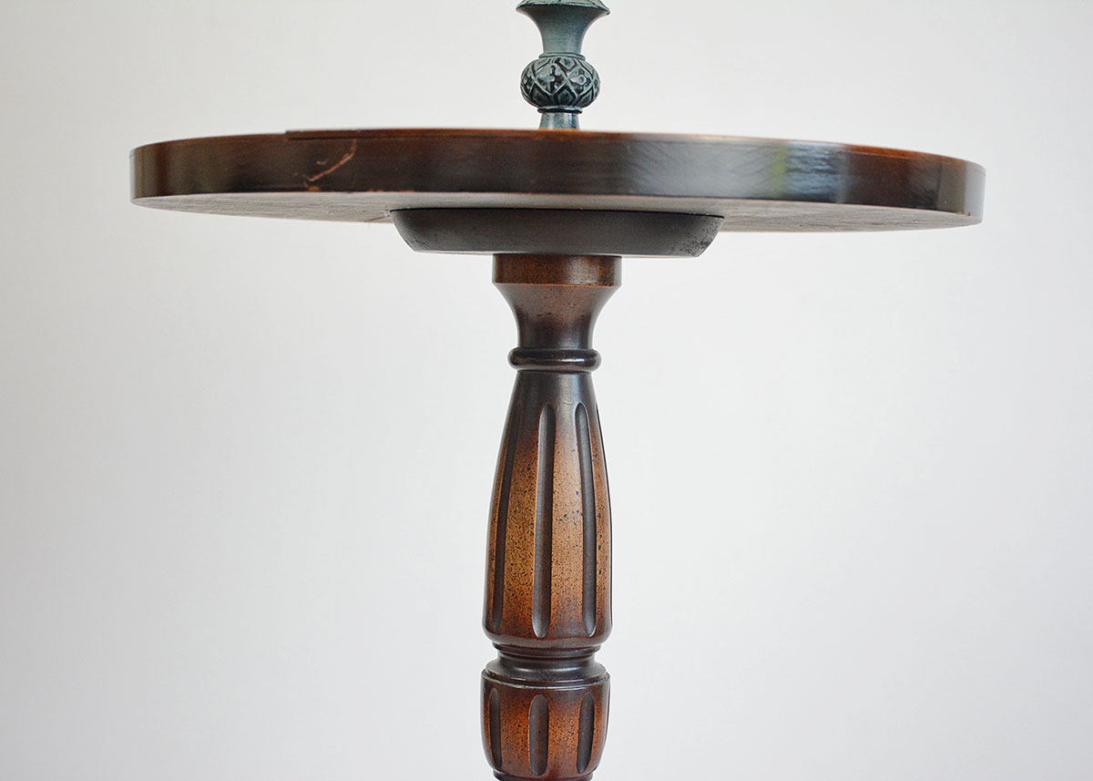 Floor Lamp with Fruitwood Tray Table