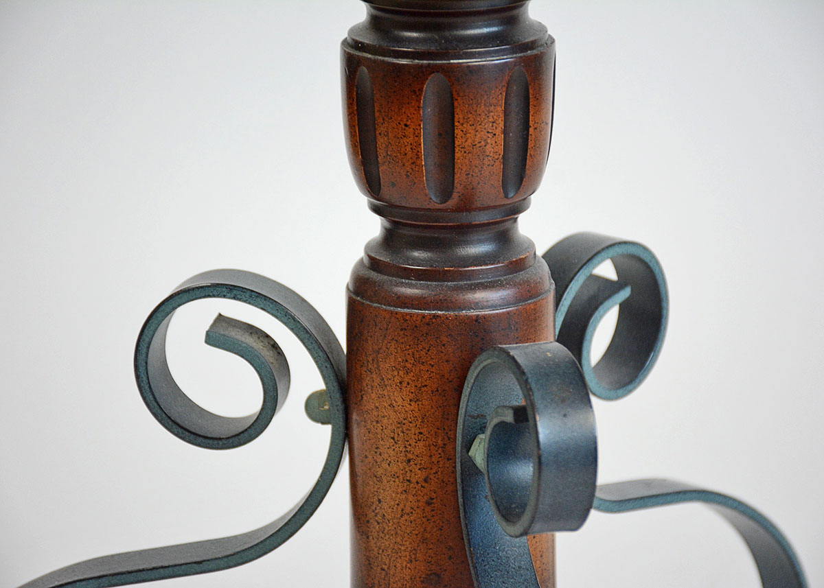 Floor Lamp with Fruitwood Tray Table
