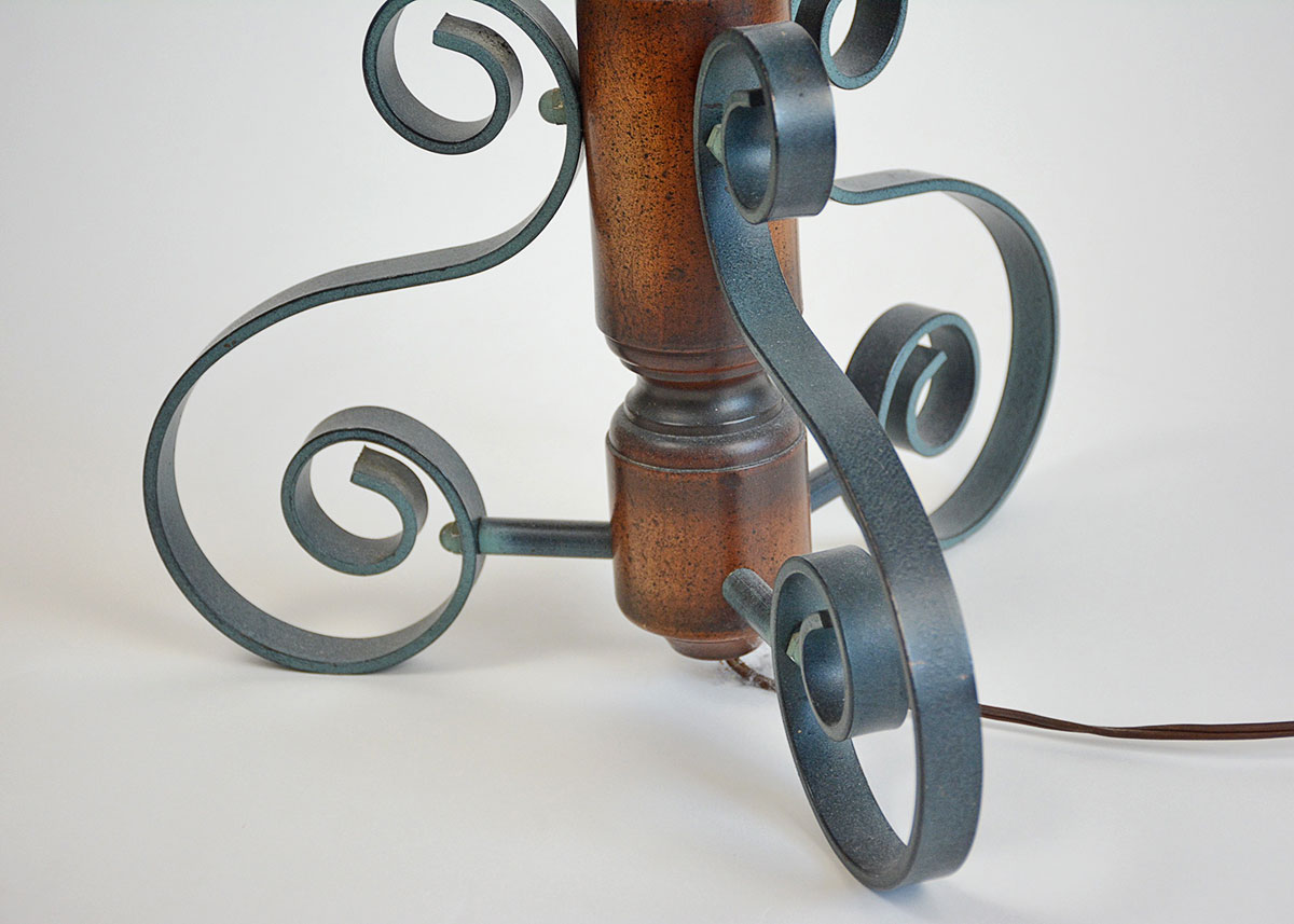 Floor Lamp with Fruitwood Tray Table