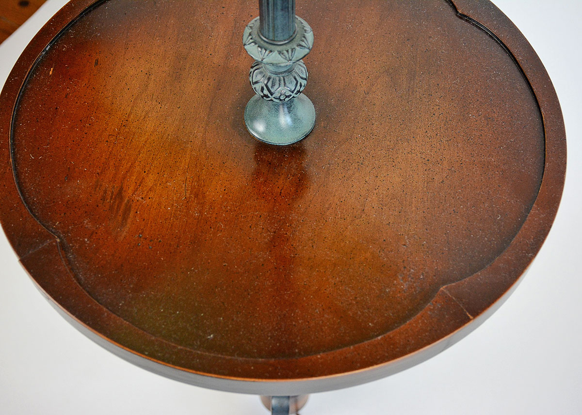 Floor Lamp with Fruitwood Tray Table