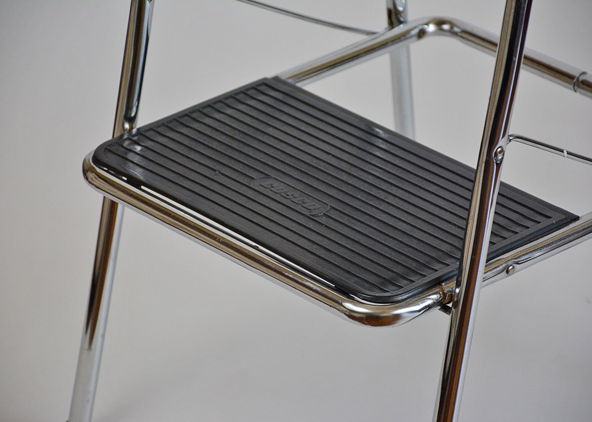 Black and Chrome Collapsible Kitchen Stool