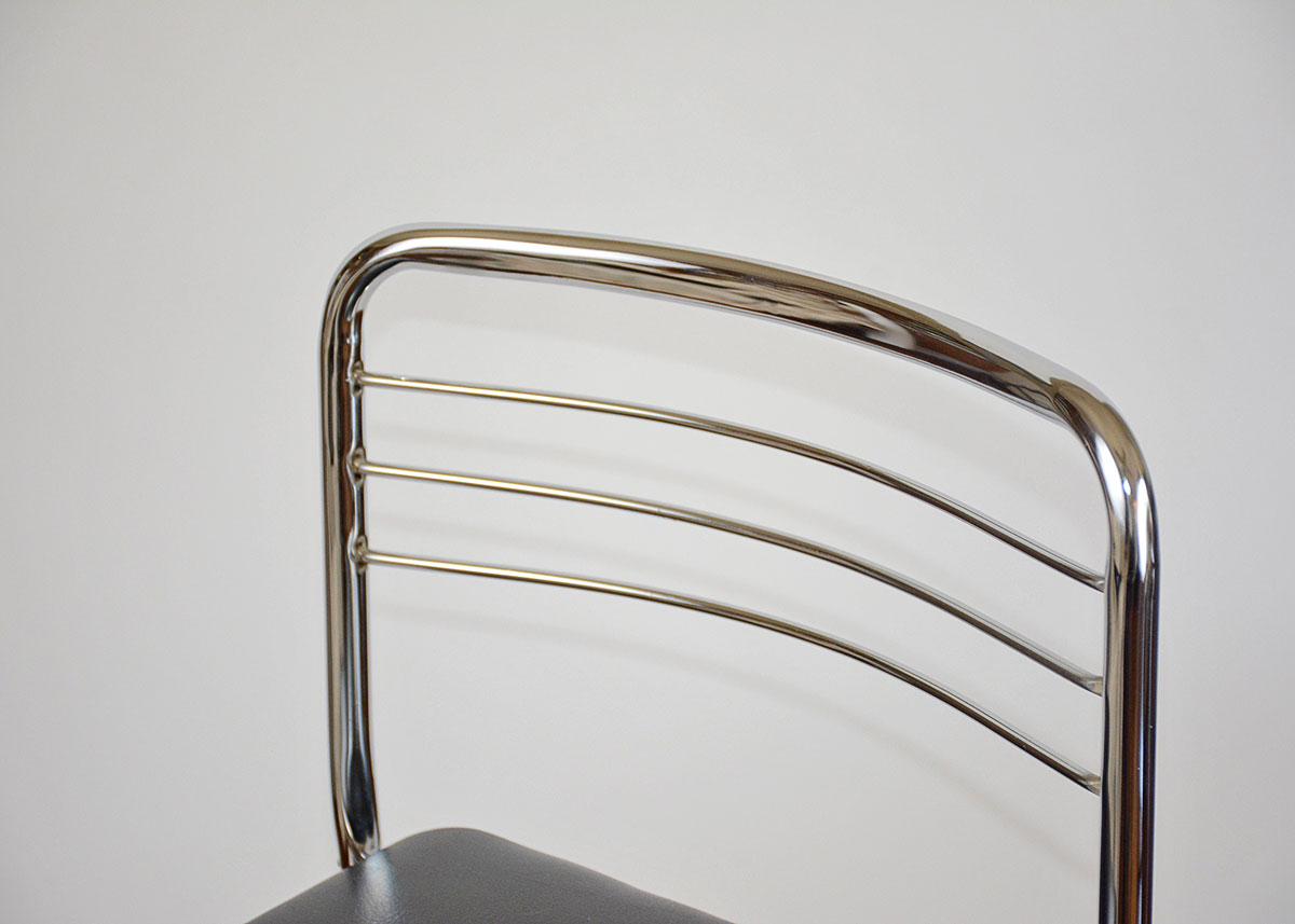 Black and Chrome Collapsible Kitchen Stool