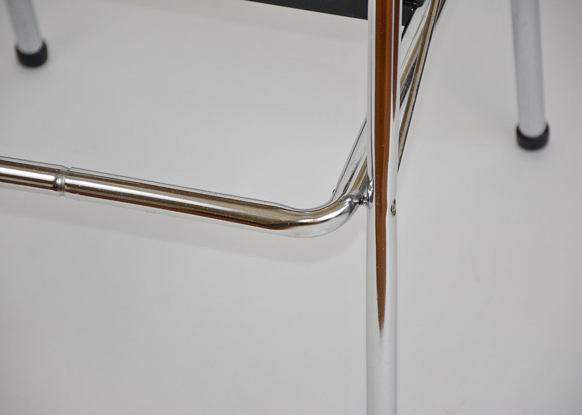 Black and Chrome Collapsible Kitchen Stool