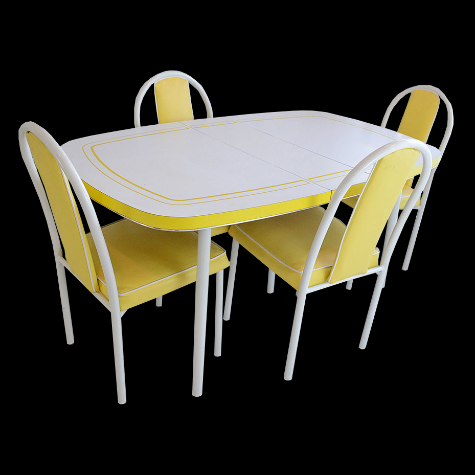 Vintage Yellow and White Dinette Set