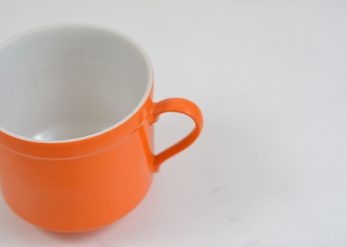 Vintage Orange Cup and Plate Snack Sets