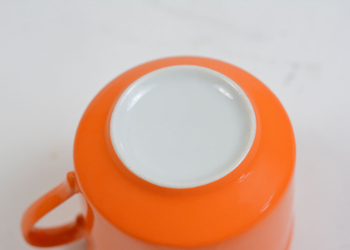 Vintage Orange Cup and Plate Snack Sets
