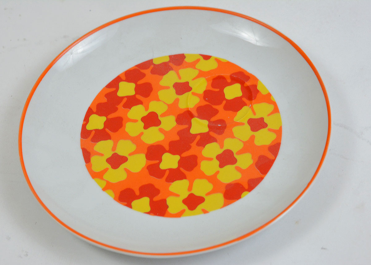 Vintage Orange Cup and Plate Snack Sets