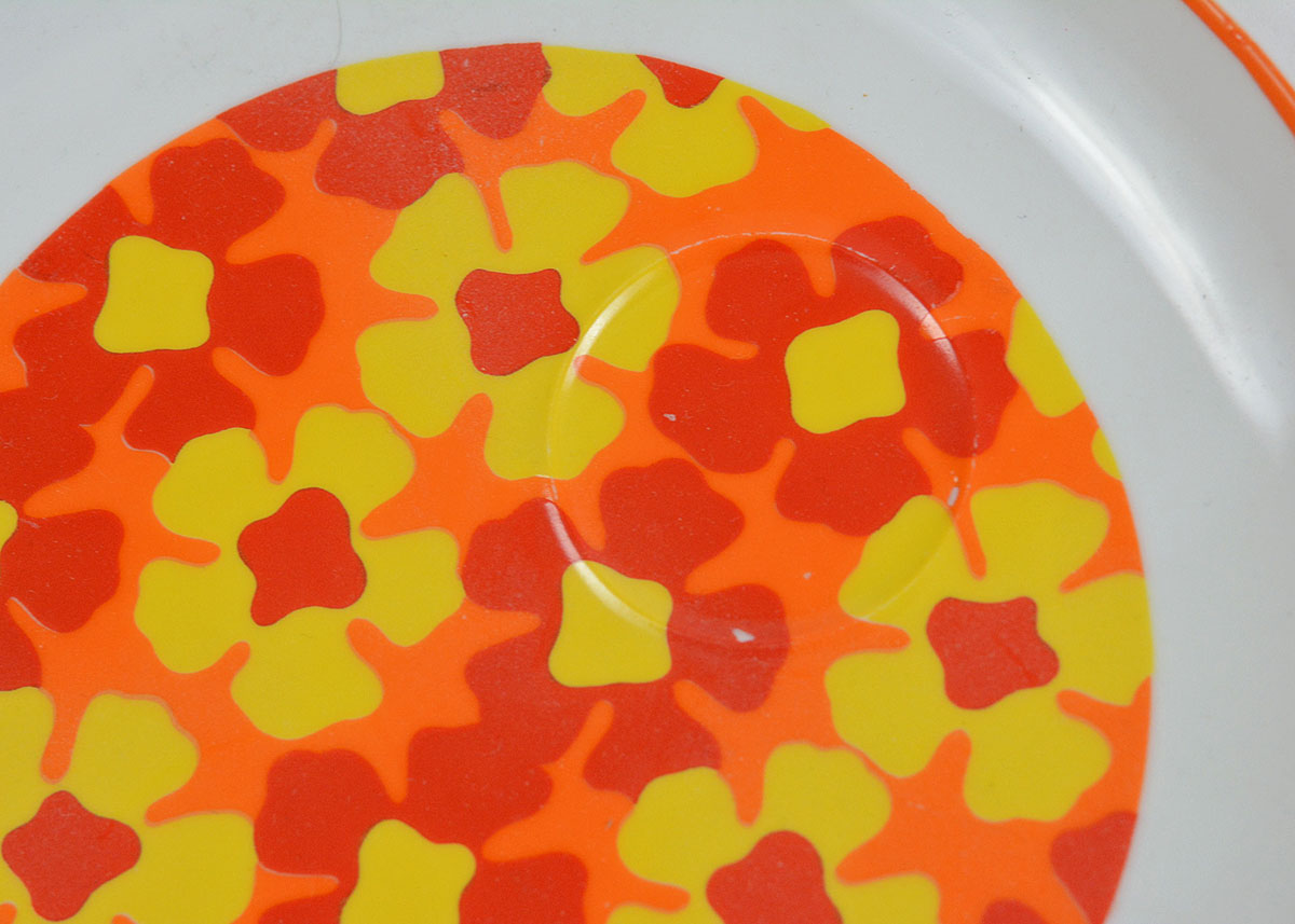 Vintage Orange Cup and Plate Snack Sets