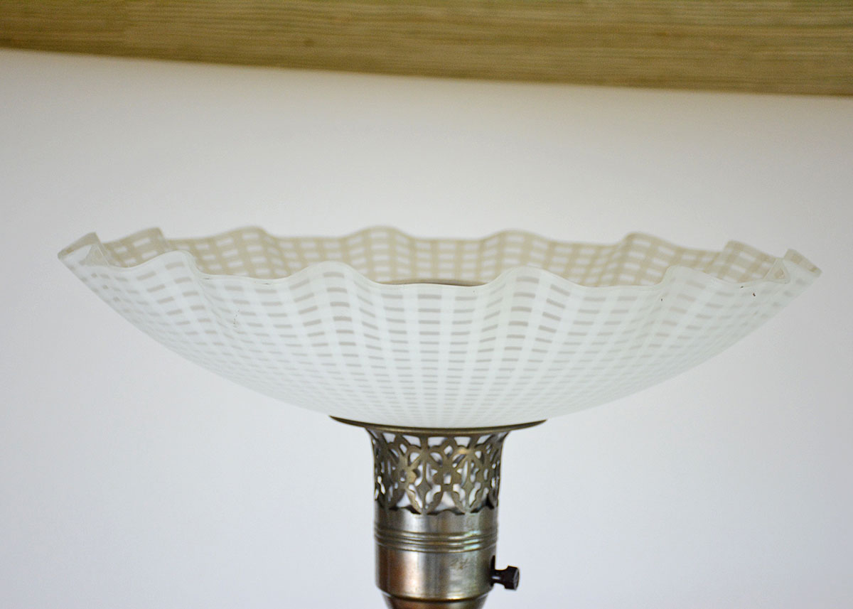 Floor Lamp with Metal and Marble Base