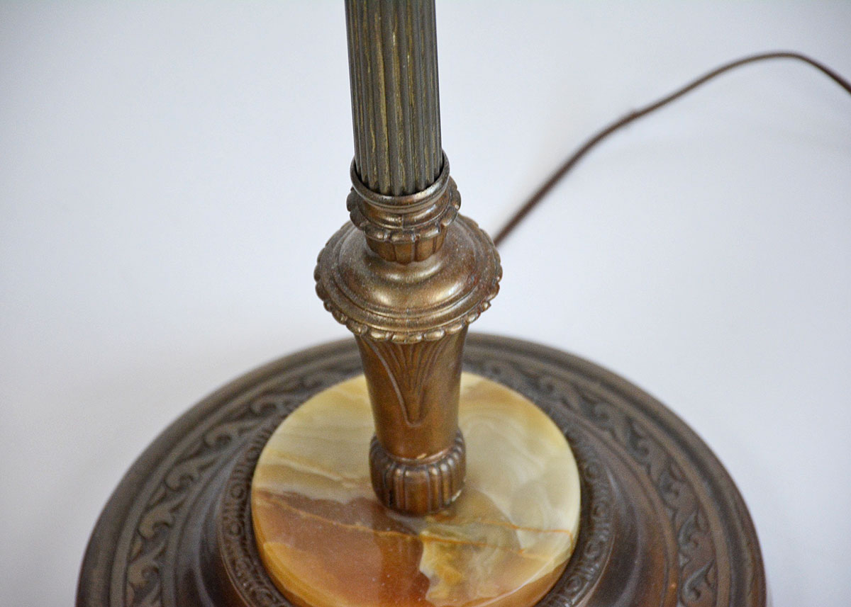 Floor Lamp with Metal and Marble Base