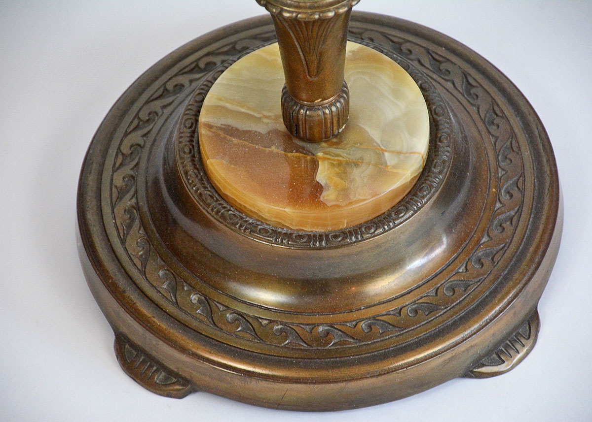 Floor Lamp with Metal and Marble Base