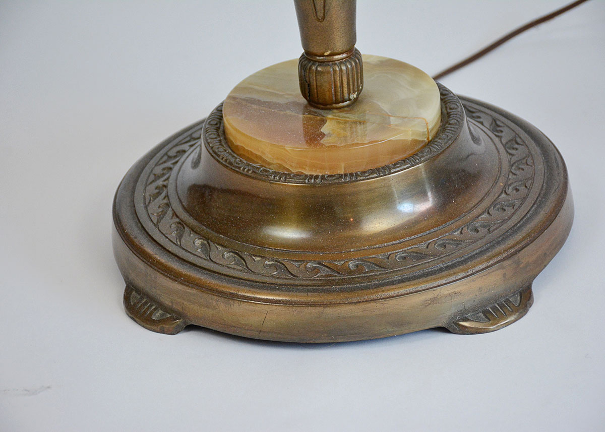 Floor Lamp with Metal and Marble Base