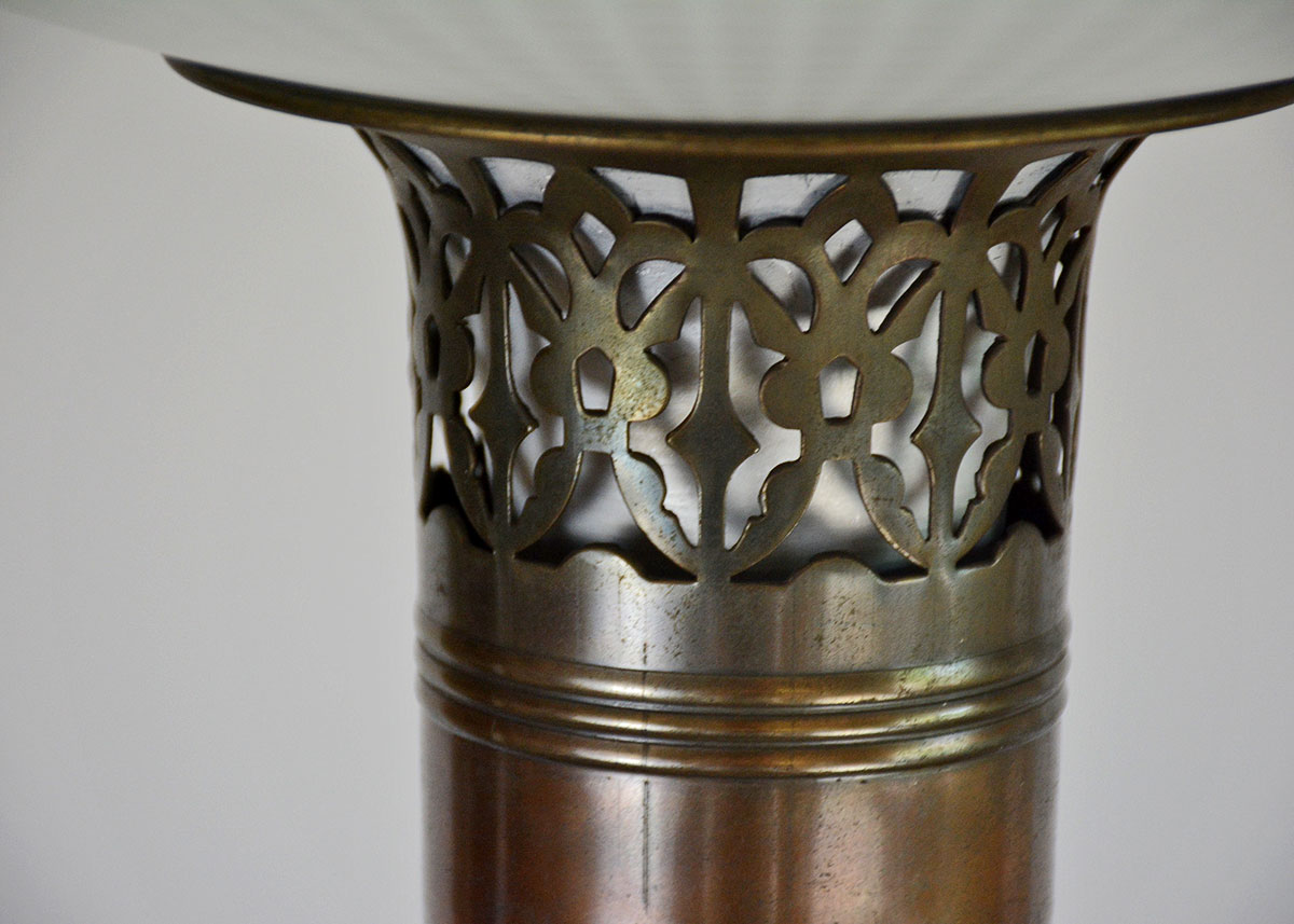 Floor Lamp with Metal and Marble Base