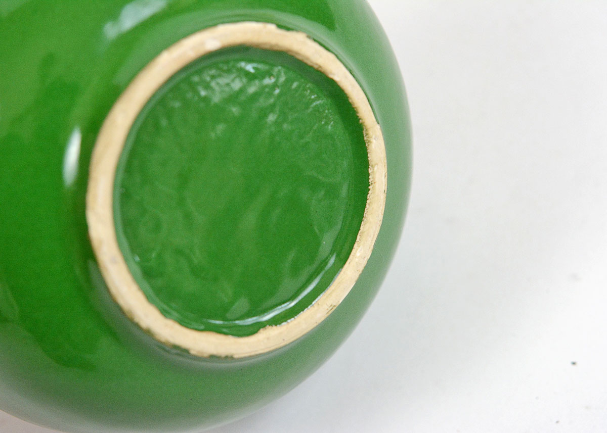 Pair of Ceramic Condiment Dishes in Shades of Green