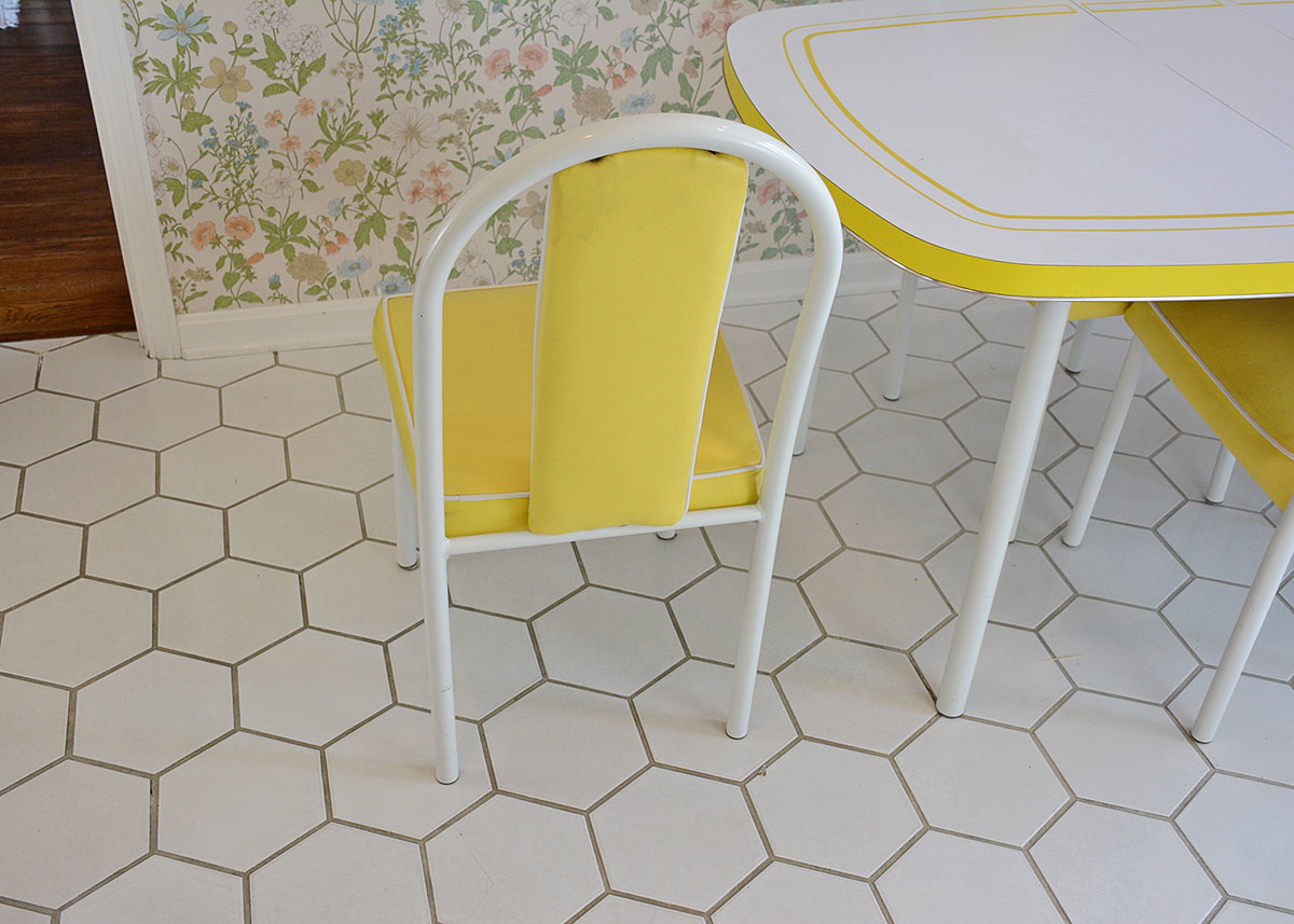 Vintage Yellow and White Dinette Set