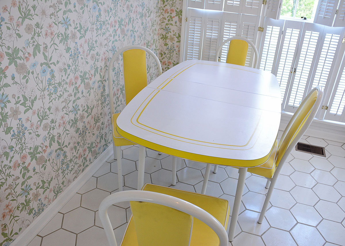 Vintage Yellow and White Dinette Set