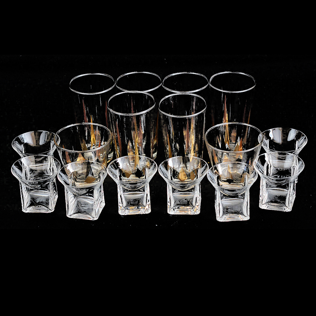 Two Sets of Mid Century Modern Glasses