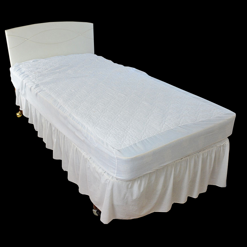 Twin Bed with Pearl White Leatherette Headboard