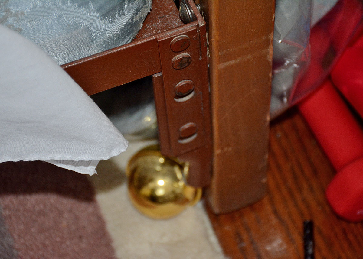 Twin Bed with Pearl White Leatherette Headboard