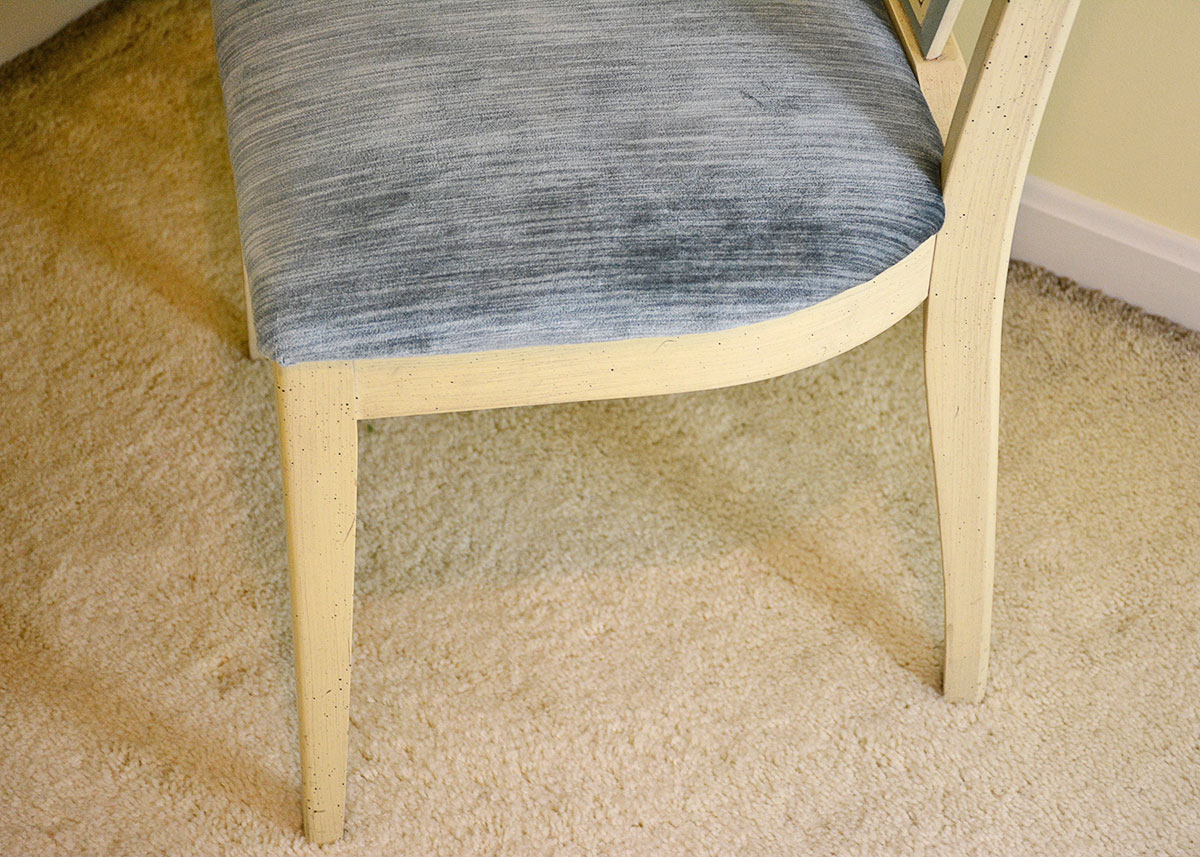 Retro Painted Blue and White Desk and Chair by Basic Witz